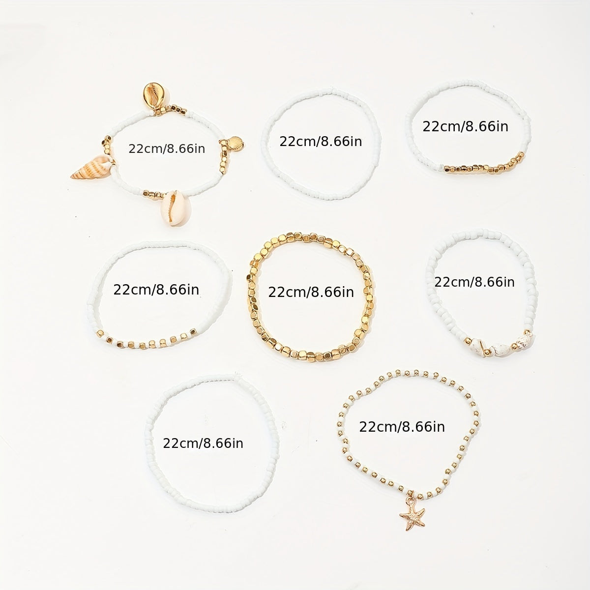B30 - Bohemian Style 8-Piece Anklet Set