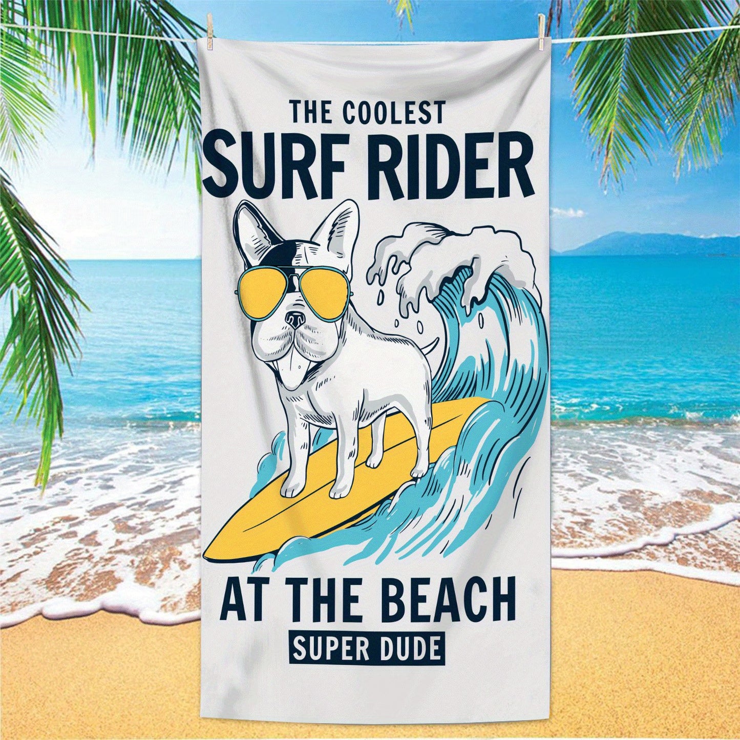 B06 - Surfing Dog Beach Towel