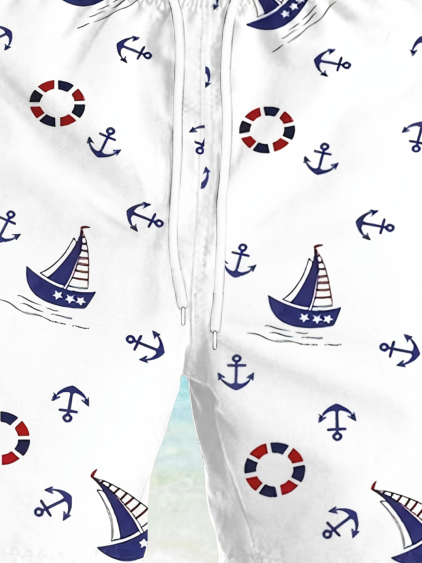 BSMENF14 - Costume da bagno da uomo con stampa nautica