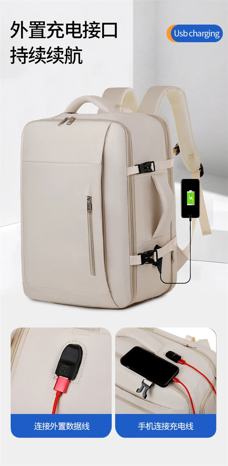 A07 - Large Capacity Waterproof USB Charging Backpack Business Travel Laptop Bag