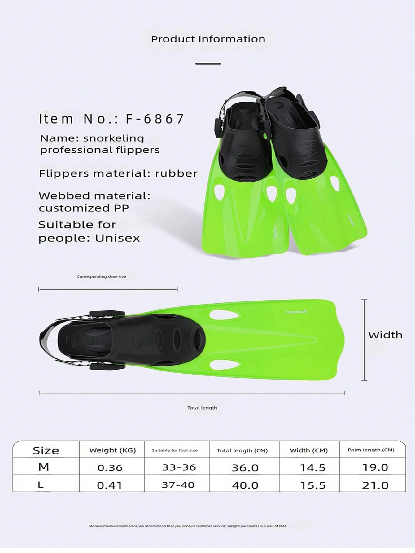 B23 - Snorkeling Fins, Open Heel Swimming Fins With Adjustable Buckles