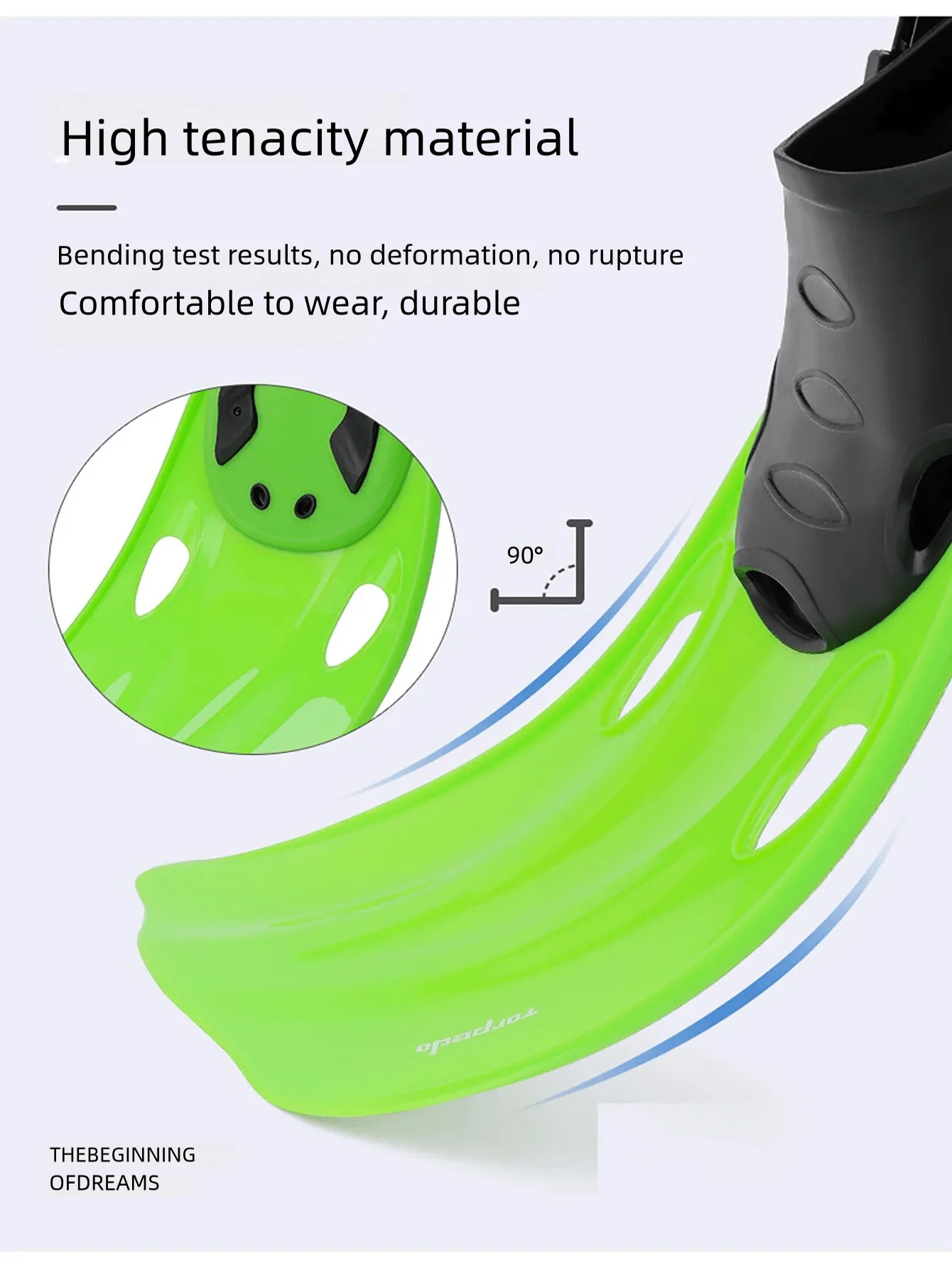 B23 - Snorkeling Fins, Open Heel Swimming Fins With Adjustable Buckles