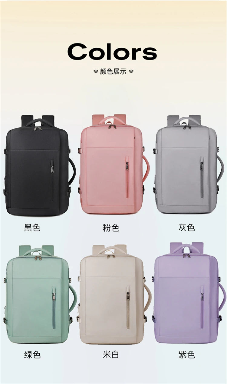 A07 - Large Capacity Waterproof USB Charging Backpack Business Travel Laptop Bag