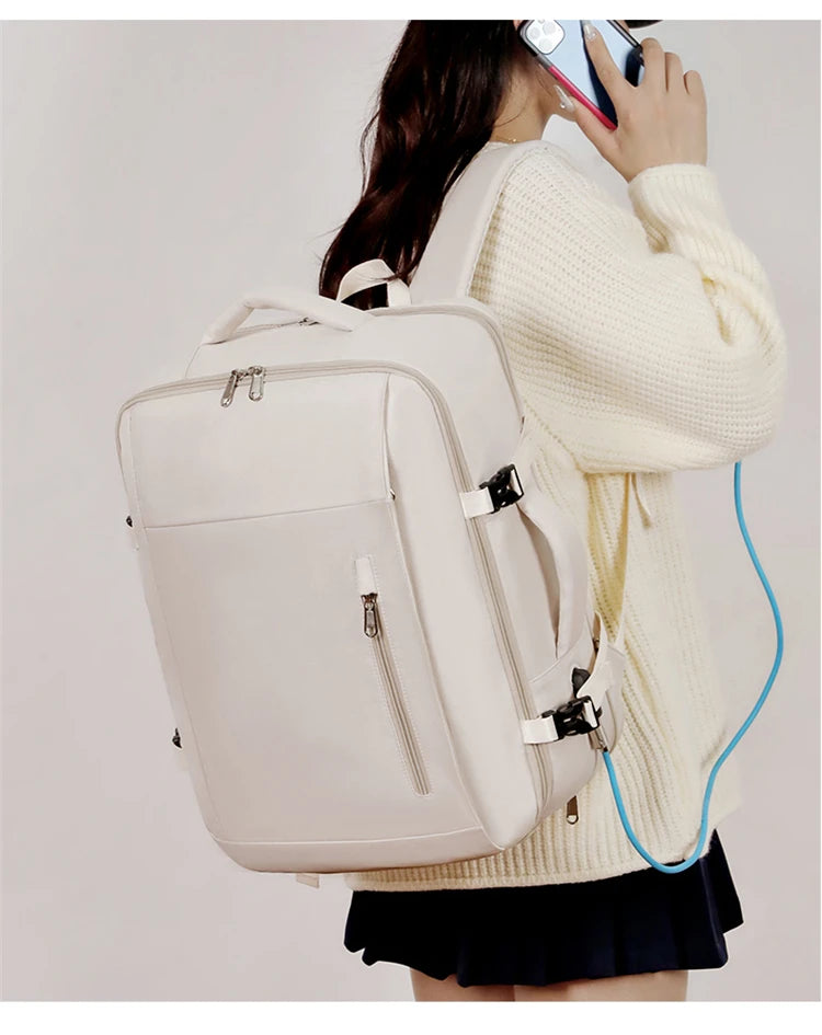 A07 - Large Capacity Waterproof USB Charging Backpack Business Travel Laptop Bag