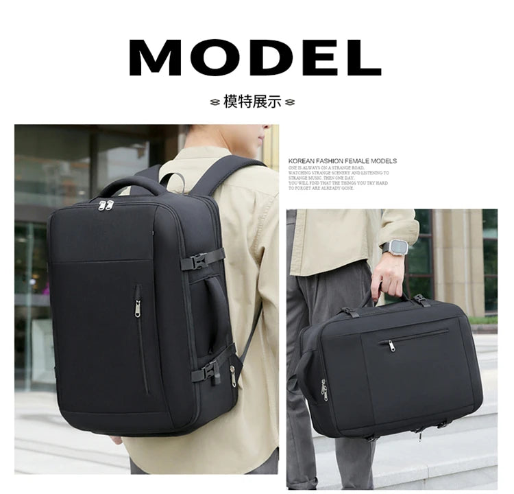 A07 - Large Capacity Waterproof USB Charging Backpack Business Travel Laptop Bag