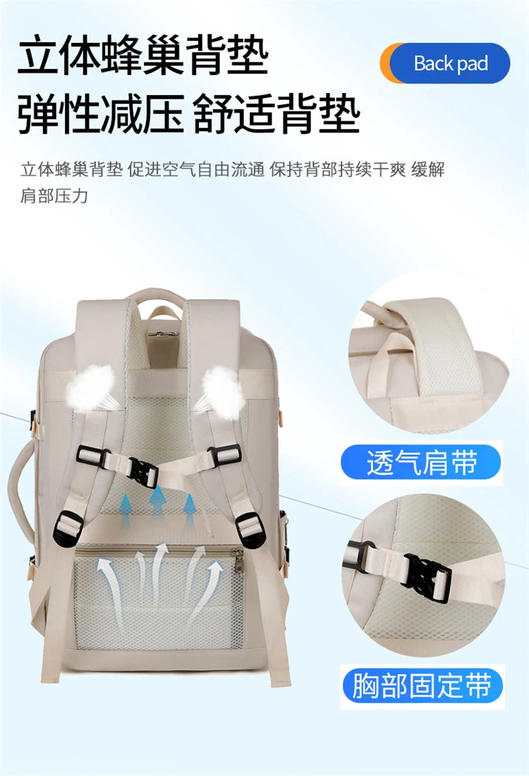 A07 - Large Capacity Waterproof USB Charging Backpack Business Travel Laptop Bag