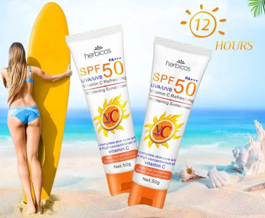 DERM01 - Crema solare biologica e vegana alla vitamina C SPF50+