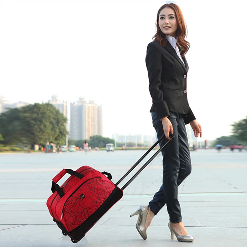 A19 - Foldable Luggage Bag Travel Duffle Trolley bag Rolling Suitcase