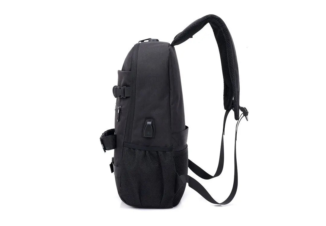 A06 - Skateboard Backpack Anti-theft Password Lock USB Charging Shoulder Bag
