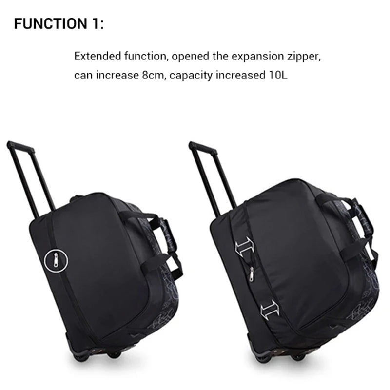 A19 - Foldable Luggage Bag Travel Duffle Trolley bag Rolling Suitcase