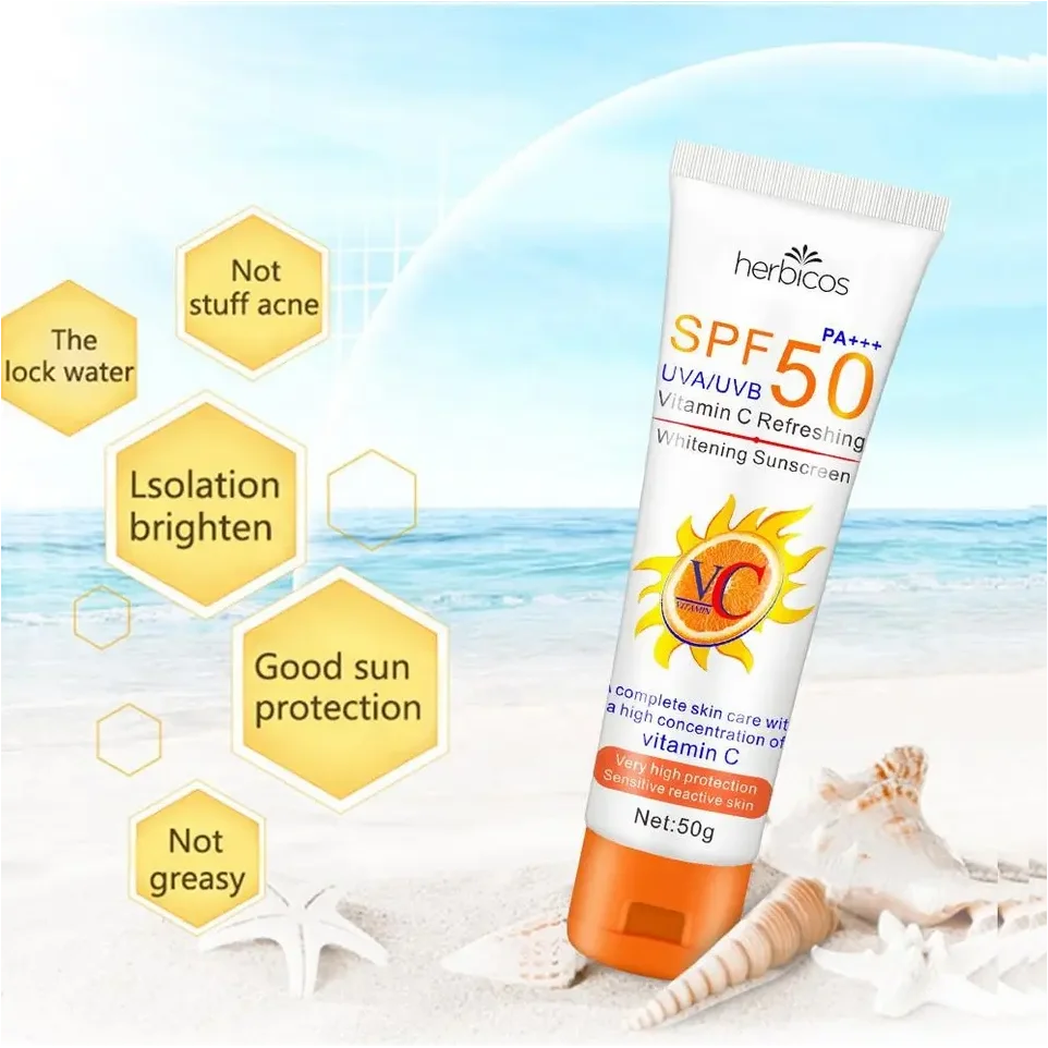 DERM01 - Crema solare biologica e vegana alla vitamina C SPF50+
