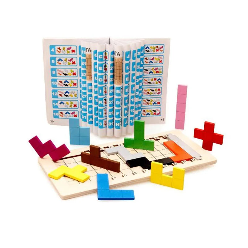 T08 - Colorful Wooden Tangram Game Brain Teaser Puzzle Toys Baby