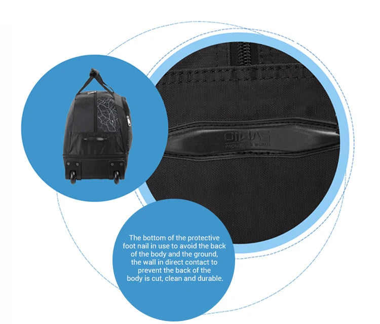 A19 - Foldable Luggage Bag Travel Duffle Trolley bag Rolling Suitcase