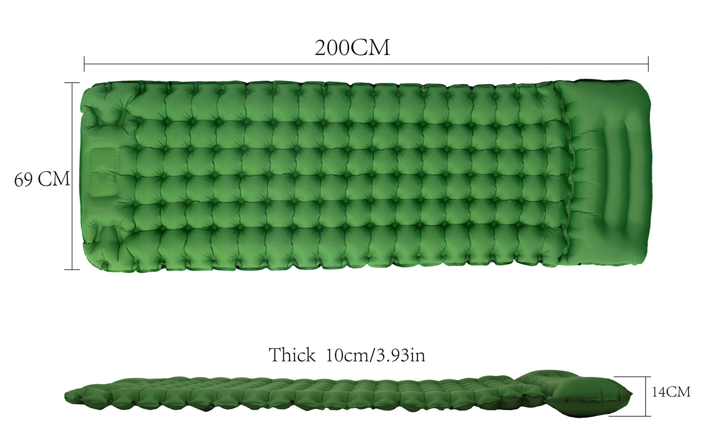 GONF06 - Materassino da campeggio gonfiabile con pompa a pedale integrata