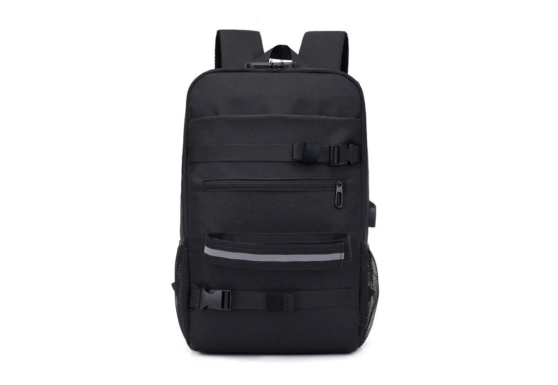 A06 - Skateboard Backpack Anti-theft Password Lock USB Charging Shoulder Bag