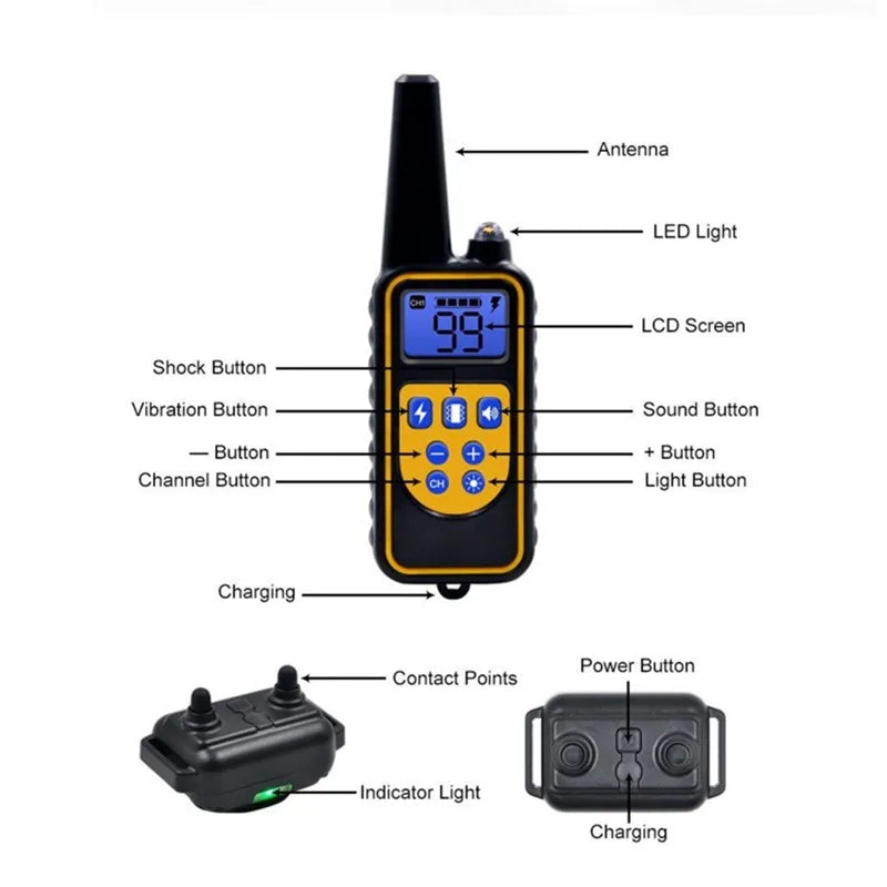 P00 - Electric Dog Training Collar Waterproof Dog Bark Collar