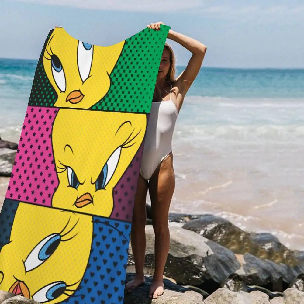 SEA03 - Asciugamano da spiaggia Titti in microfibra