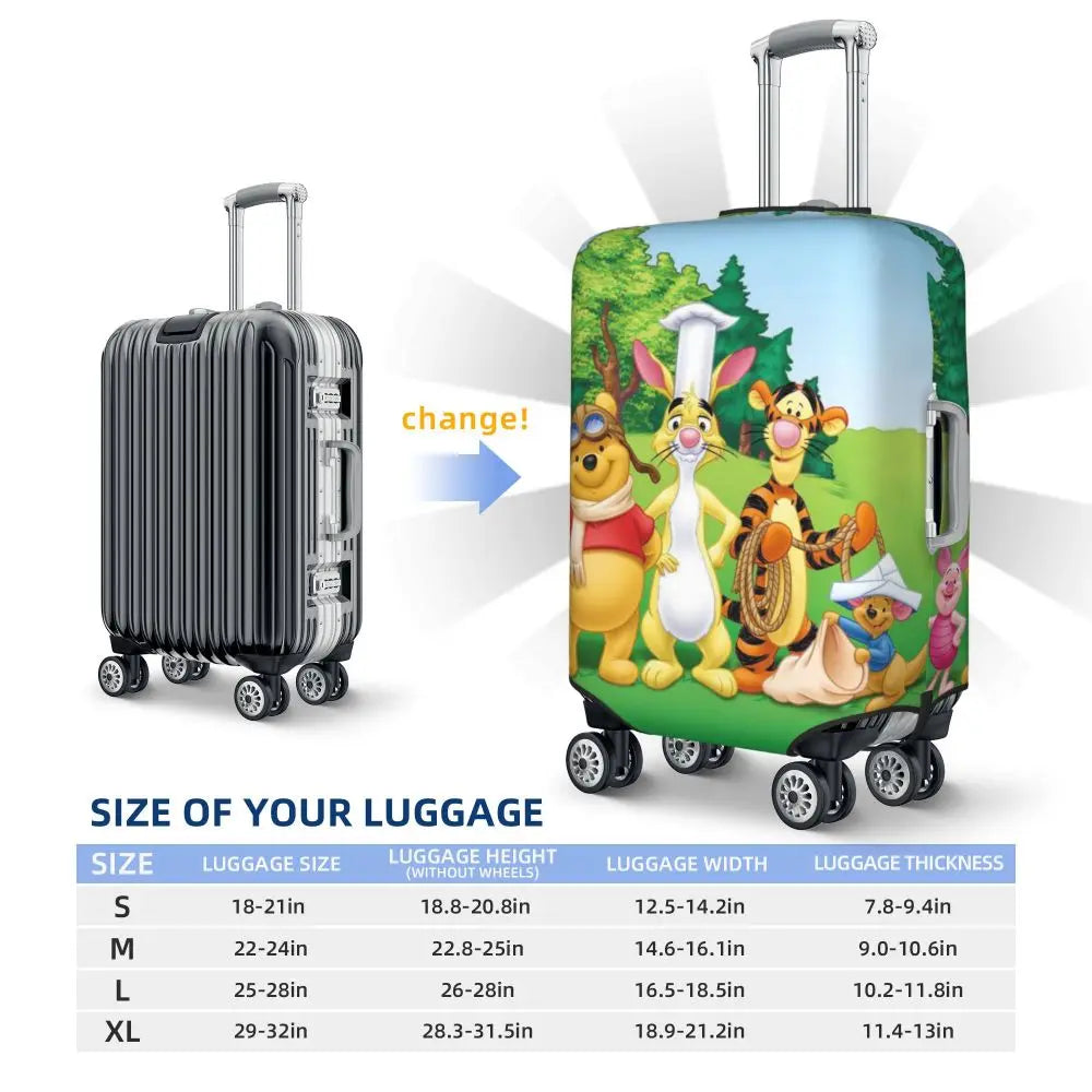 A111 - Custom Winnie The Pooh Luggage Cover Elastic