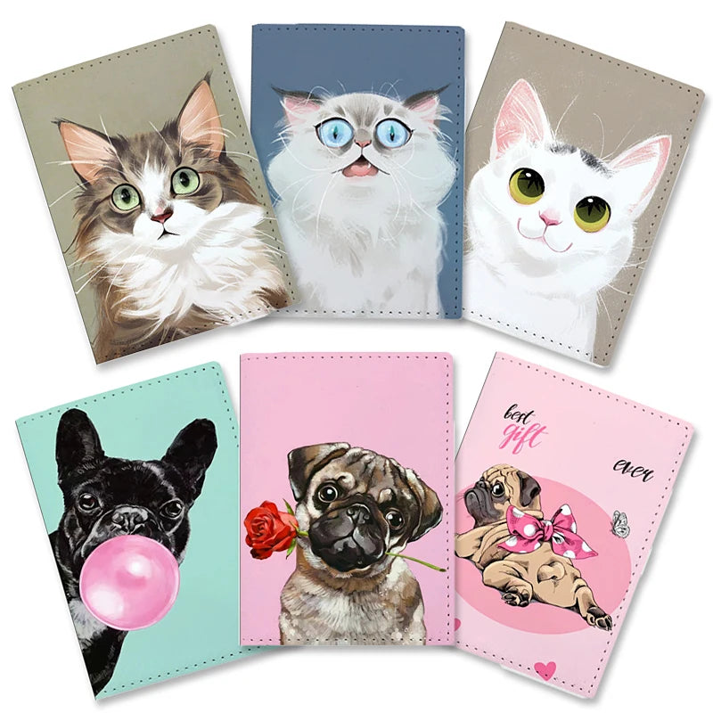 A32 - Cute Cat Dog Passport Covers