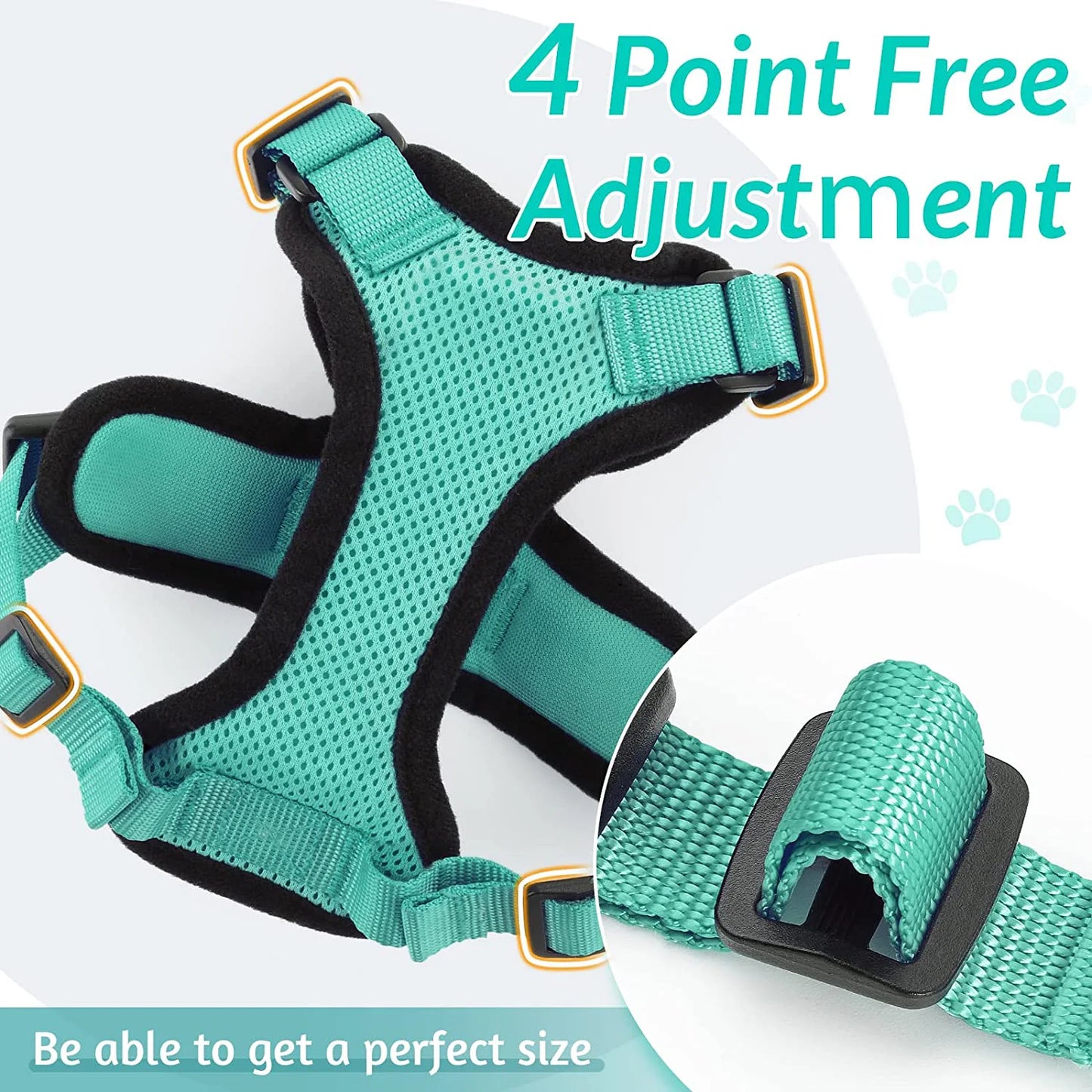 P06 - Cat Harness and Leash for Walking, Escape Proof Soft Adjustable Vest Harnesses for Cats