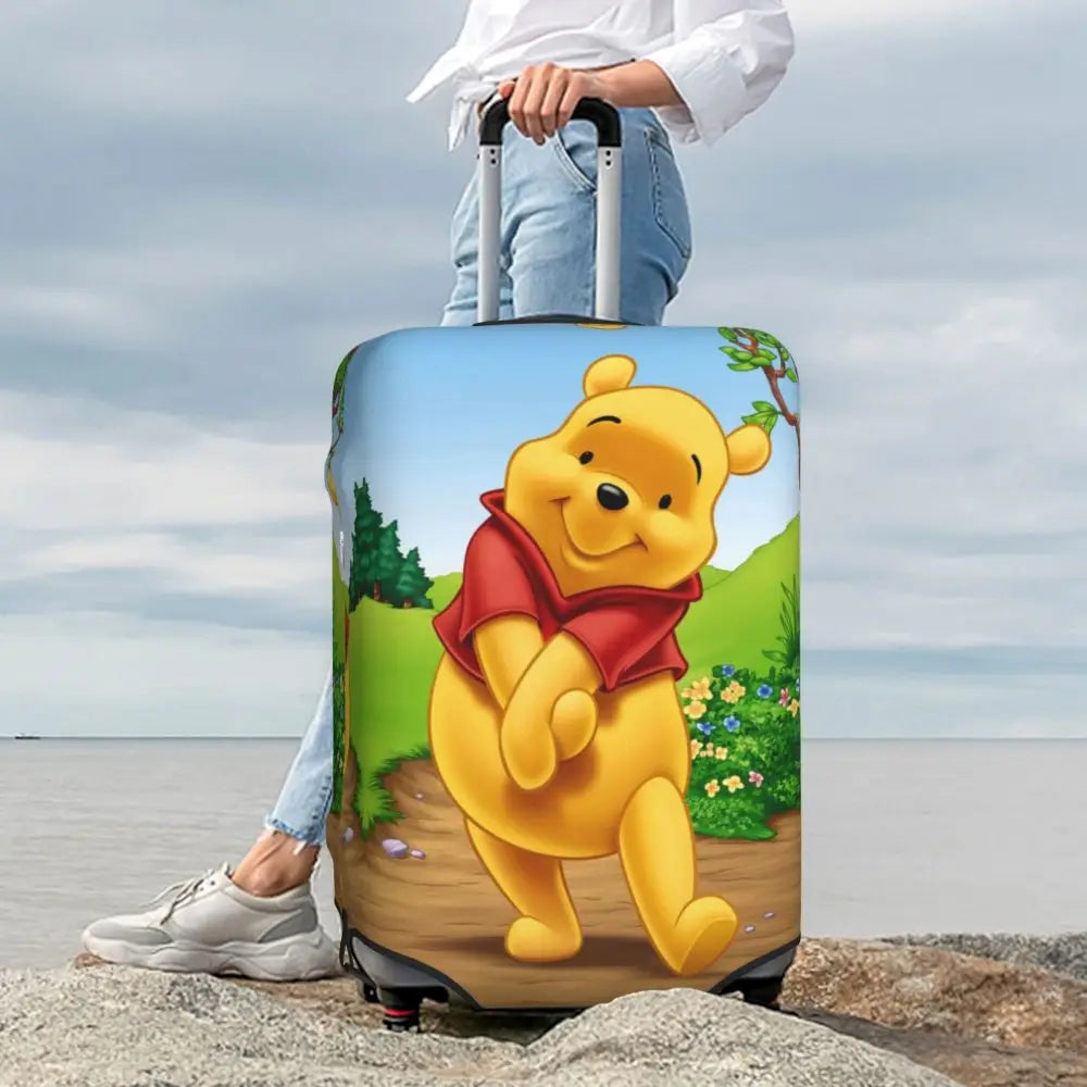 A111 - Custom Winnie The Pooh Luggage Cover Elastic