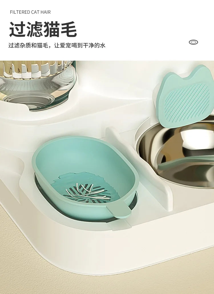 P04 - Bowl with integrated water dispenser, automatic pet feeder and water fountain
