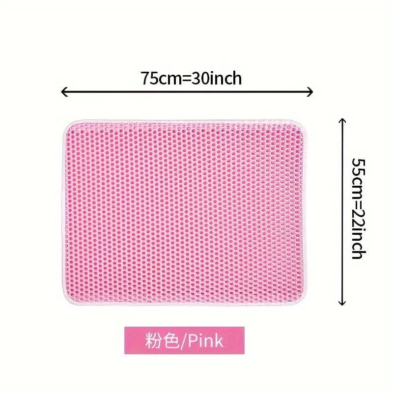 P07 - Large Size Cat Litter Mat-Advanced Honeycomb Double Layer Design,Urine Waterproof