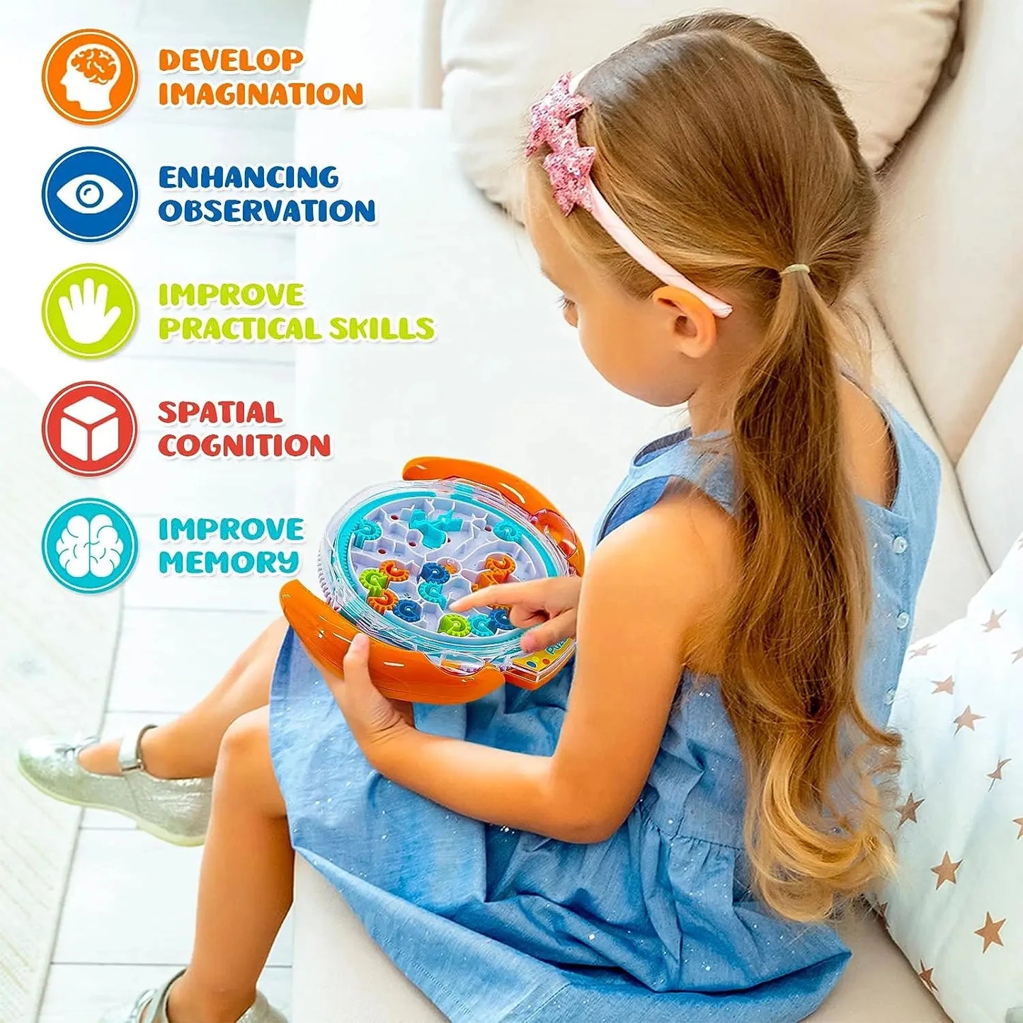 T09 - 3D Puzzle Funny Gear Labyrinth Disk Gear Balance Ball