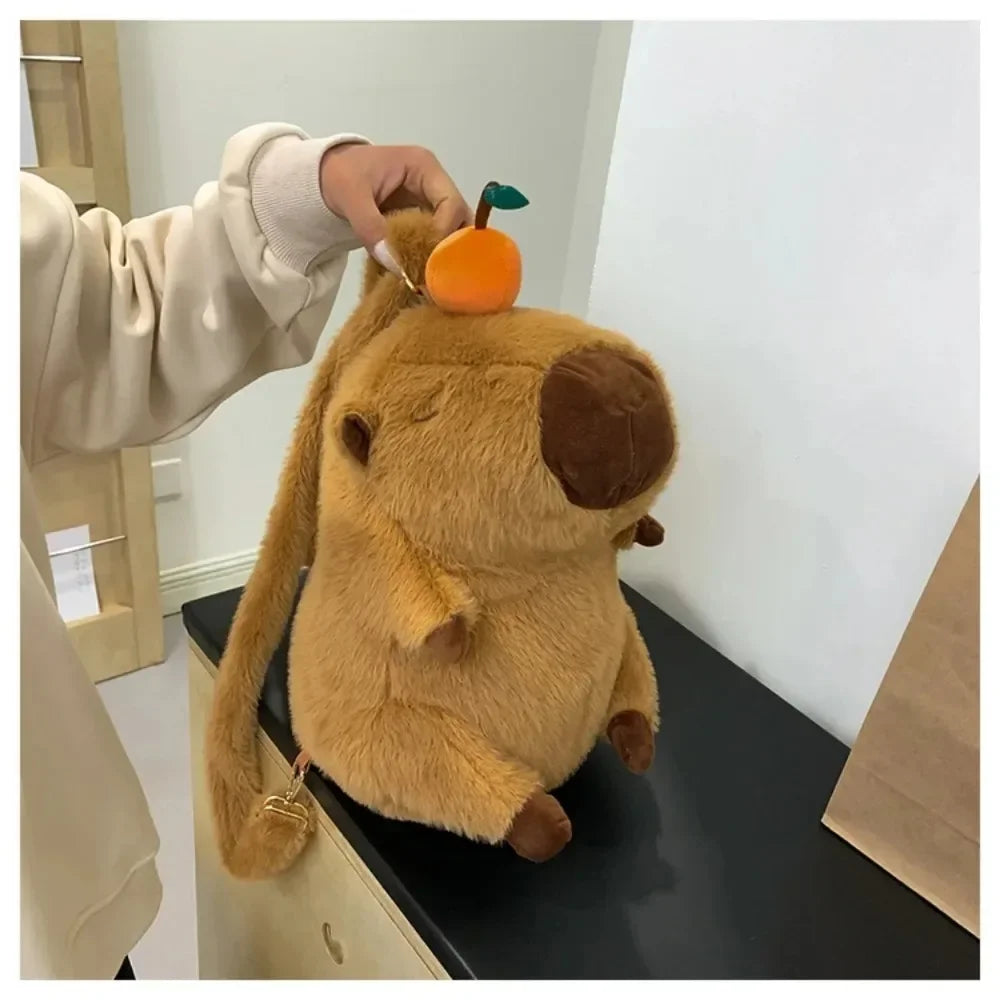 T16 - Capybara Plush Backpack Kawaii Fashion Plushie Doll