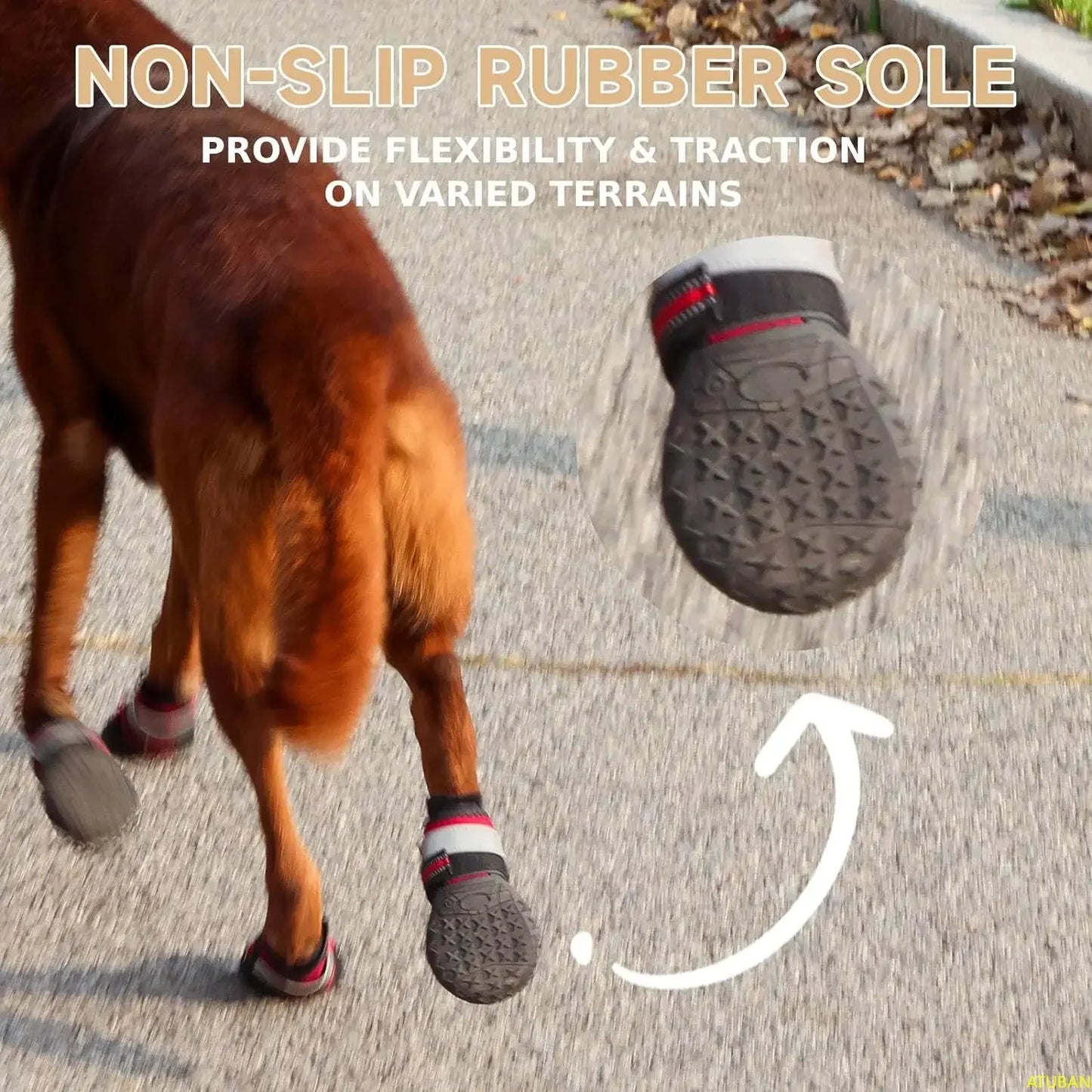 P15 - Dog Shoes,Waterproof Dog Boots Adjustable Reflective Straps