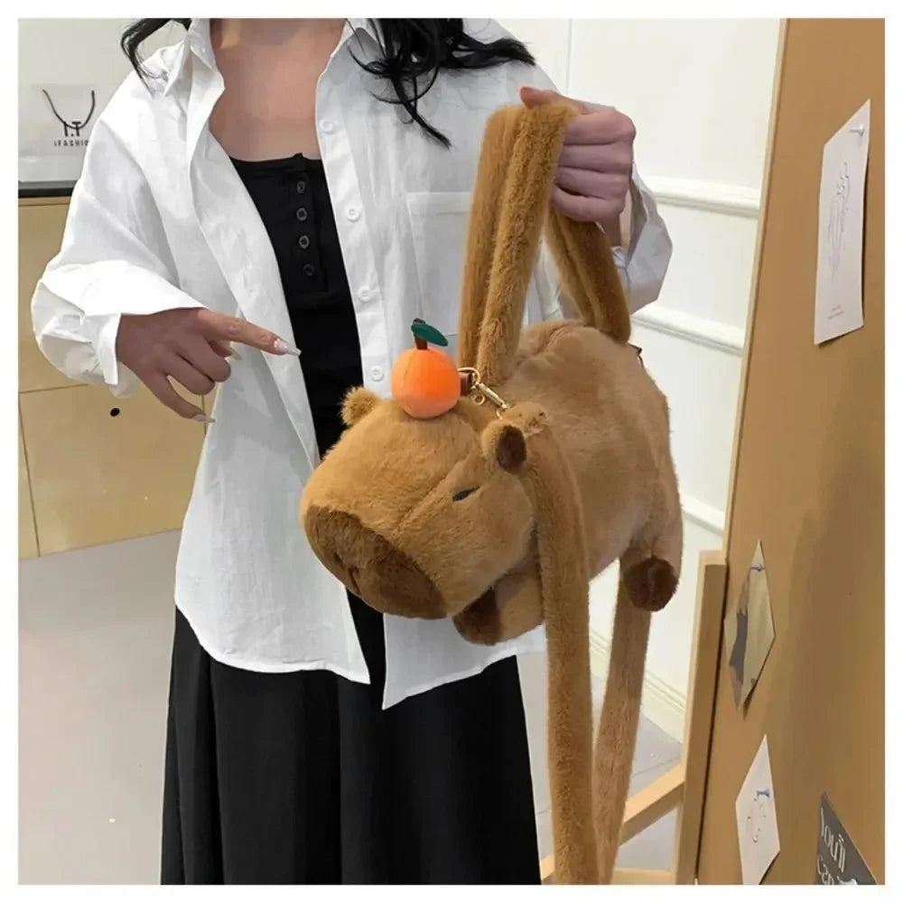 T16 - Capybara Plush Backpack Kawaii Fashion Plushie Doll