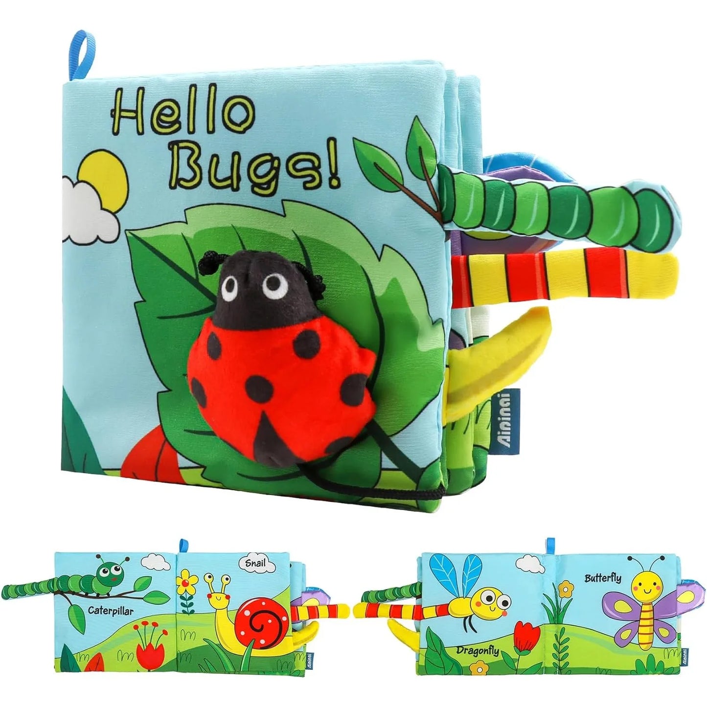 T04 - Baby Soft Books Toys Crinkle Cloth Book Marine Animal Tails