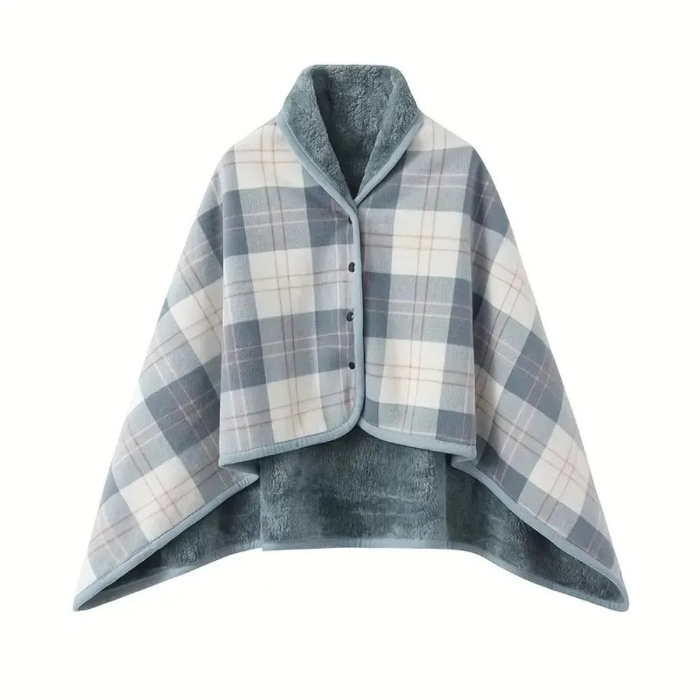 TESS12 - Wearable plaid blanket with button
