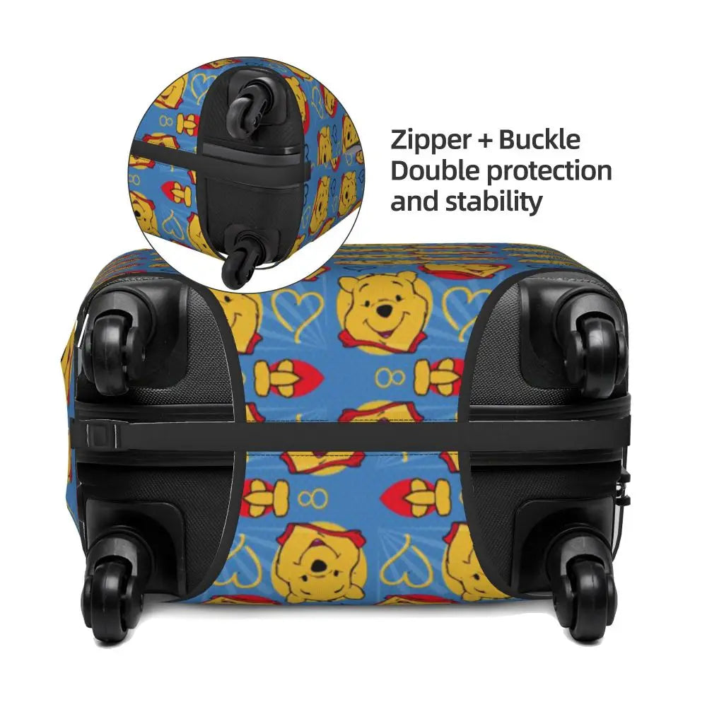 A111 - Custom Winnie The Pooh Luggage Cover Elastic