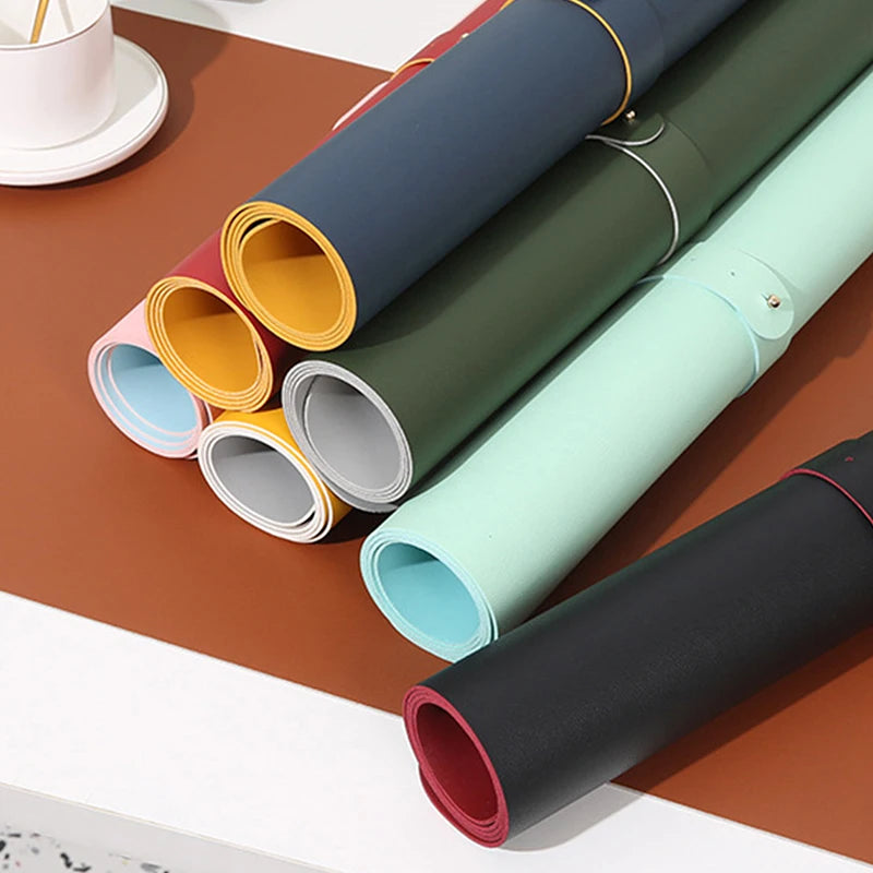 WA04 - 1pc Large Size 600*300mm Office Desk Protector Mat PU Leather Waterproof