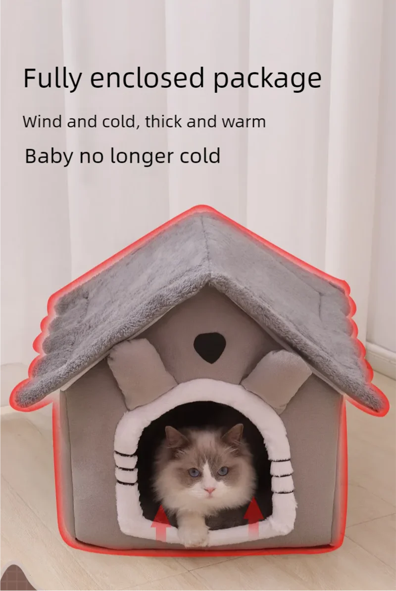 P05 - Cat and dog house, warm in winter, small dog, cat and dog, universal in all seasons
