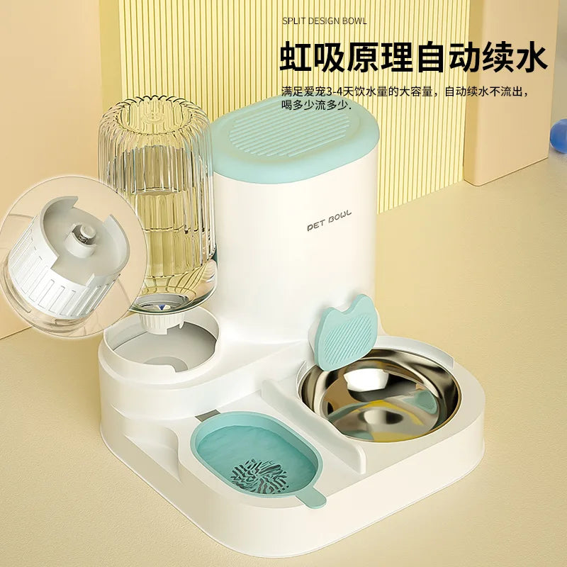 P04 - Bowl with integrated water dispenser, automatic pet feeder and water fountain