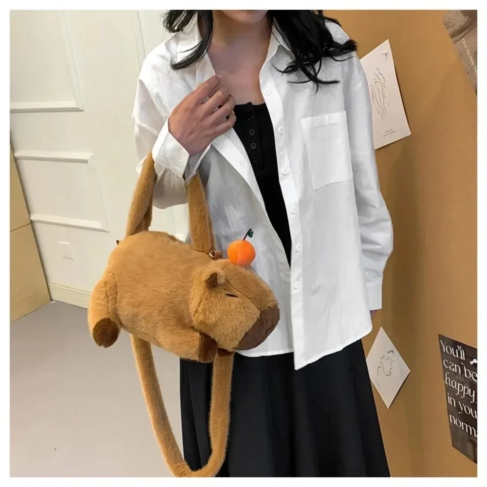 T16 - Capybara Plush Backpack Kawaii Fashion Plushie Doll