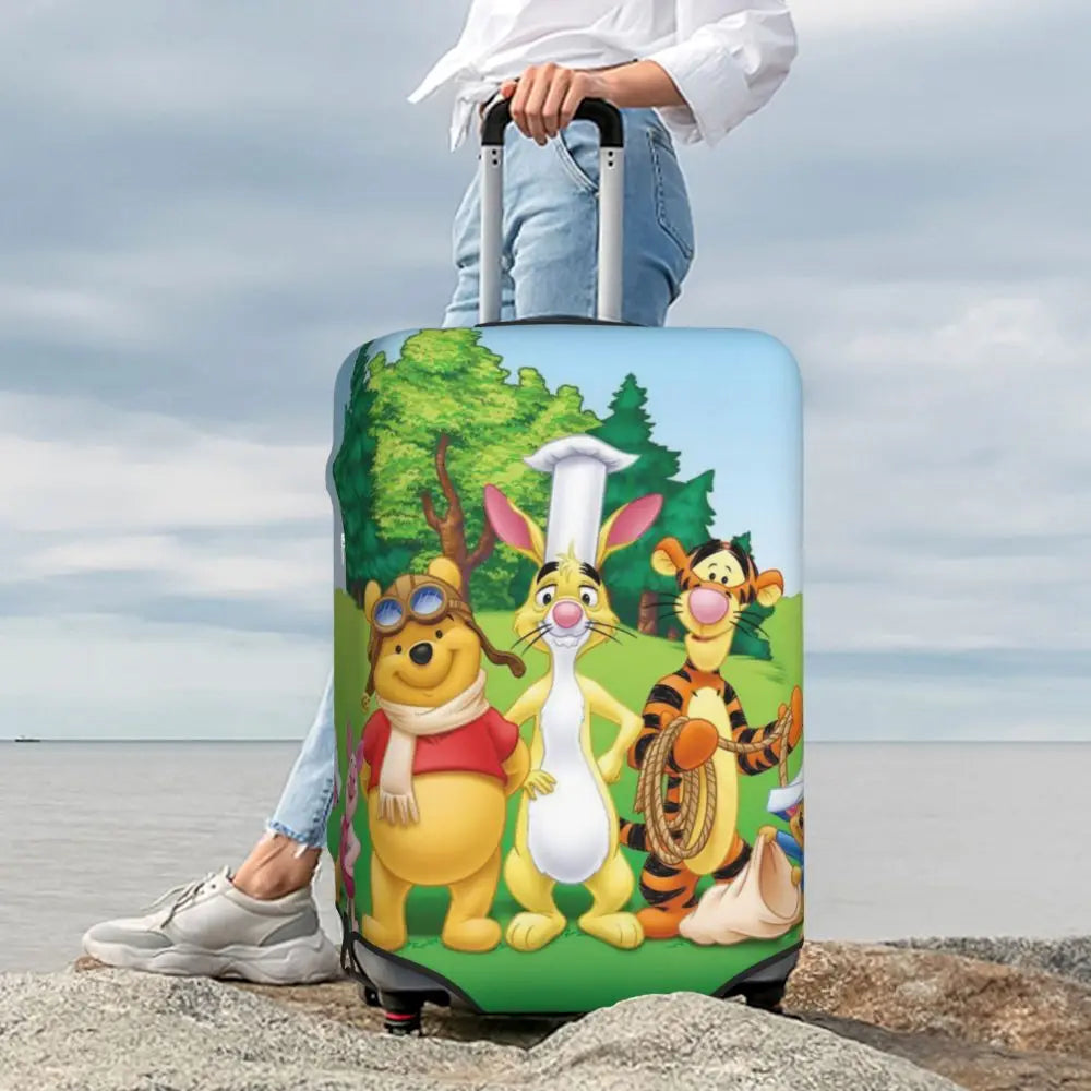 A111 - Custom Winnie The Pooh Luggage Cover Elastic