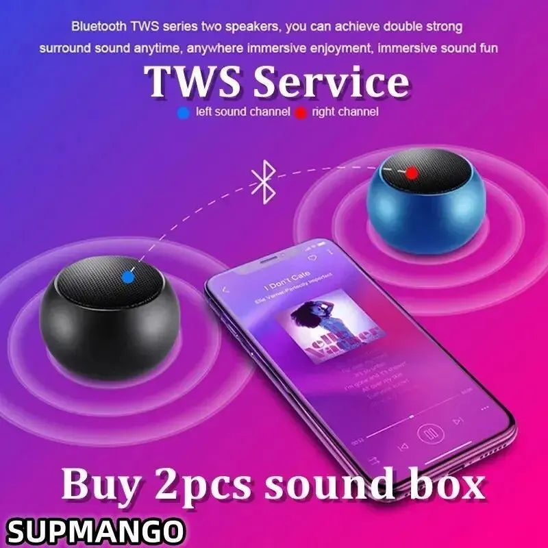 AE06 - Wireless Bluetooth Speaker Portable Small Steel Gun Metal Heavy Stereo Surround