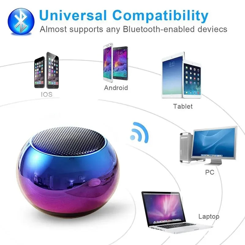 AE06 - Wireless Bluetooth Speaker Portable Small Steel Gun Metal Heavy Stereo Surround