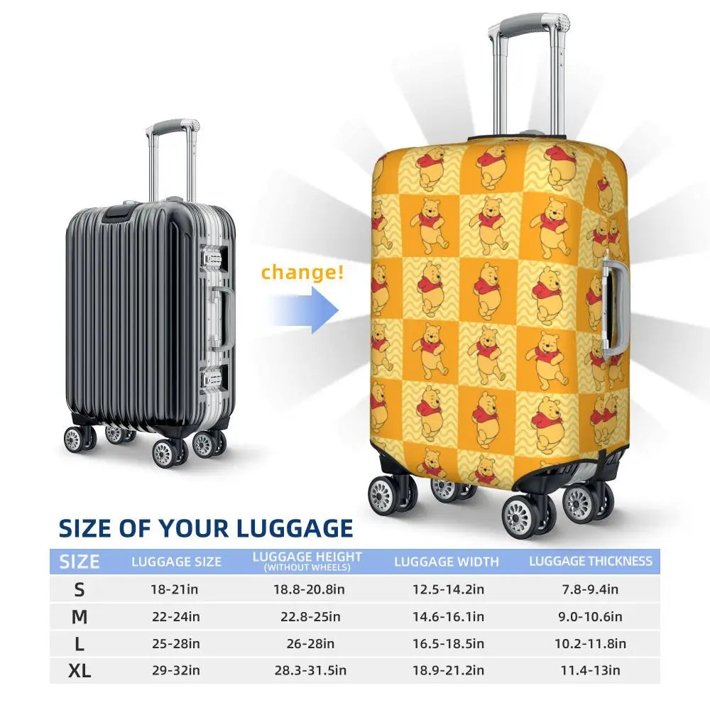 A111 - Custom Winnie The Pooh Luggage Cover Elastic