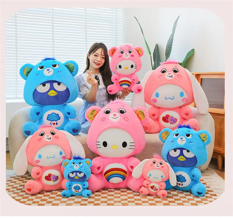 T18 - Anime Cartoon Care Bears Cross-Dressing Plush Toys Japanese