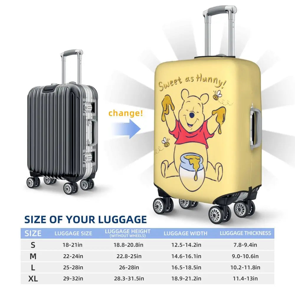 A111 - Custom Winnie The Pooh Luggage Cover Elastic