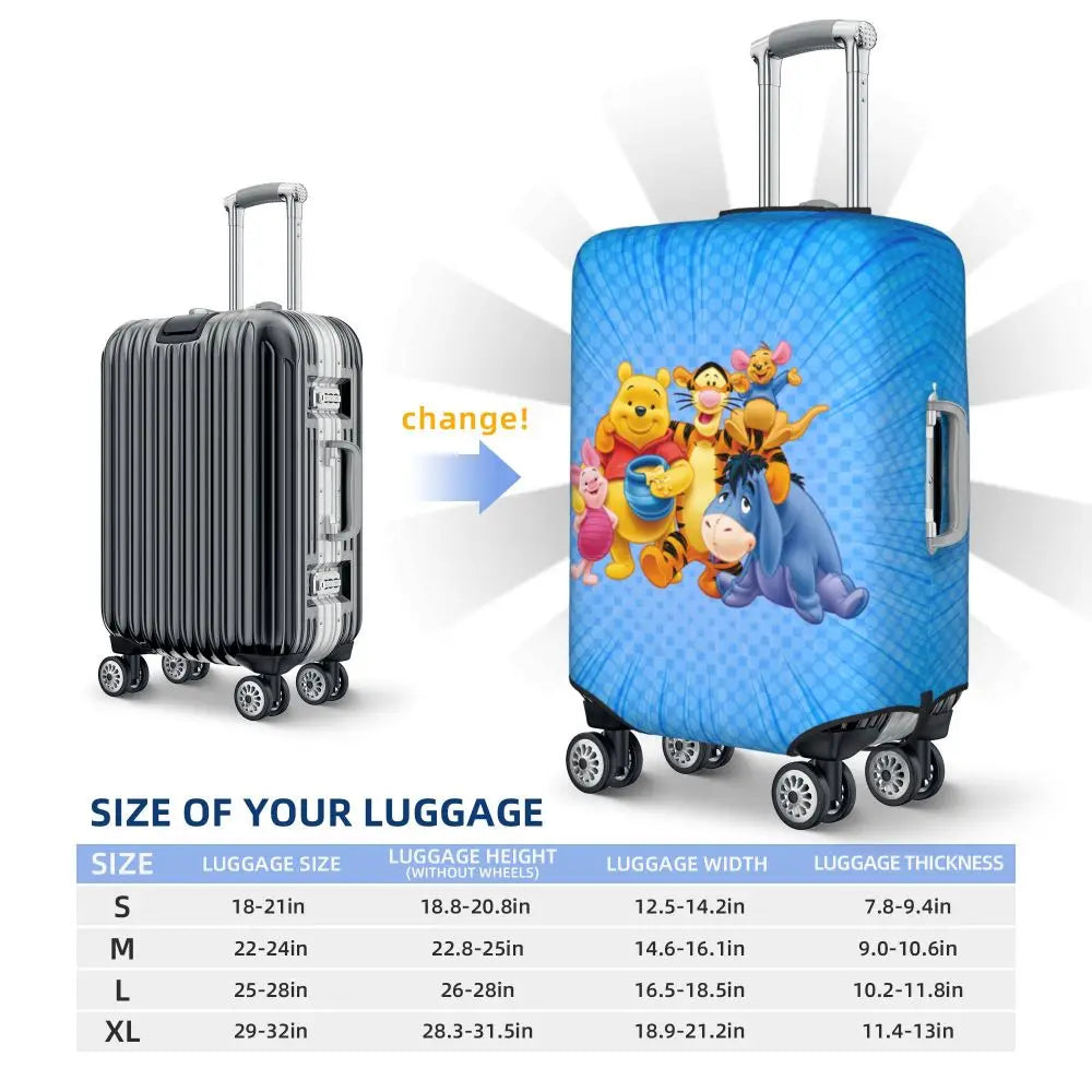 A111 - Custom Winnie The Pooh Luggage Cover Elastic
