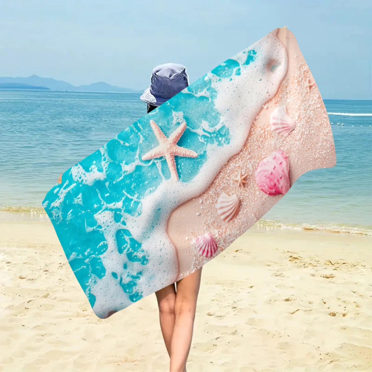 SEA02 - Asciugamano da spiaggia con elemento oceano
