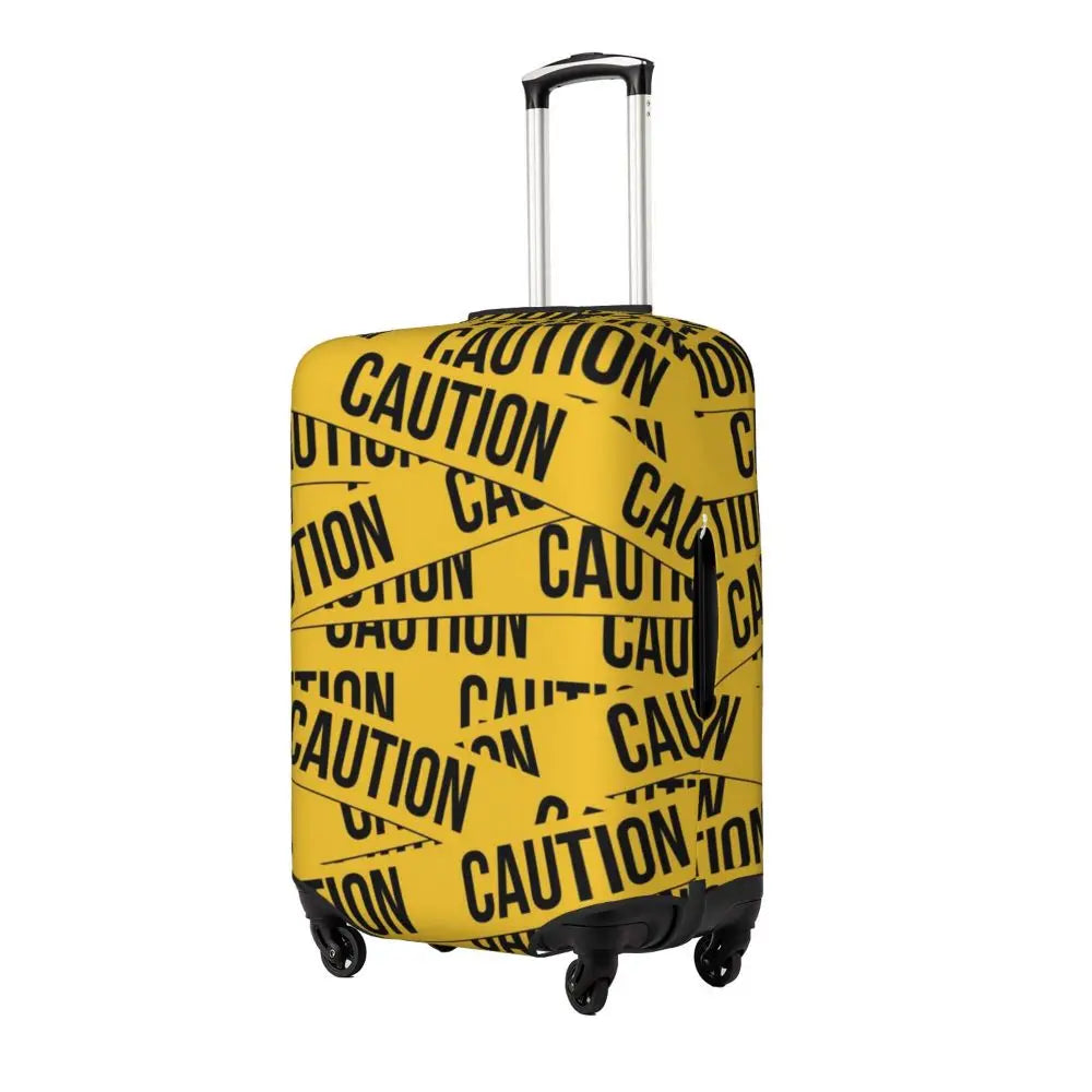 A113 - Caution Tape Pattern Suitcase Cover Crime Scene