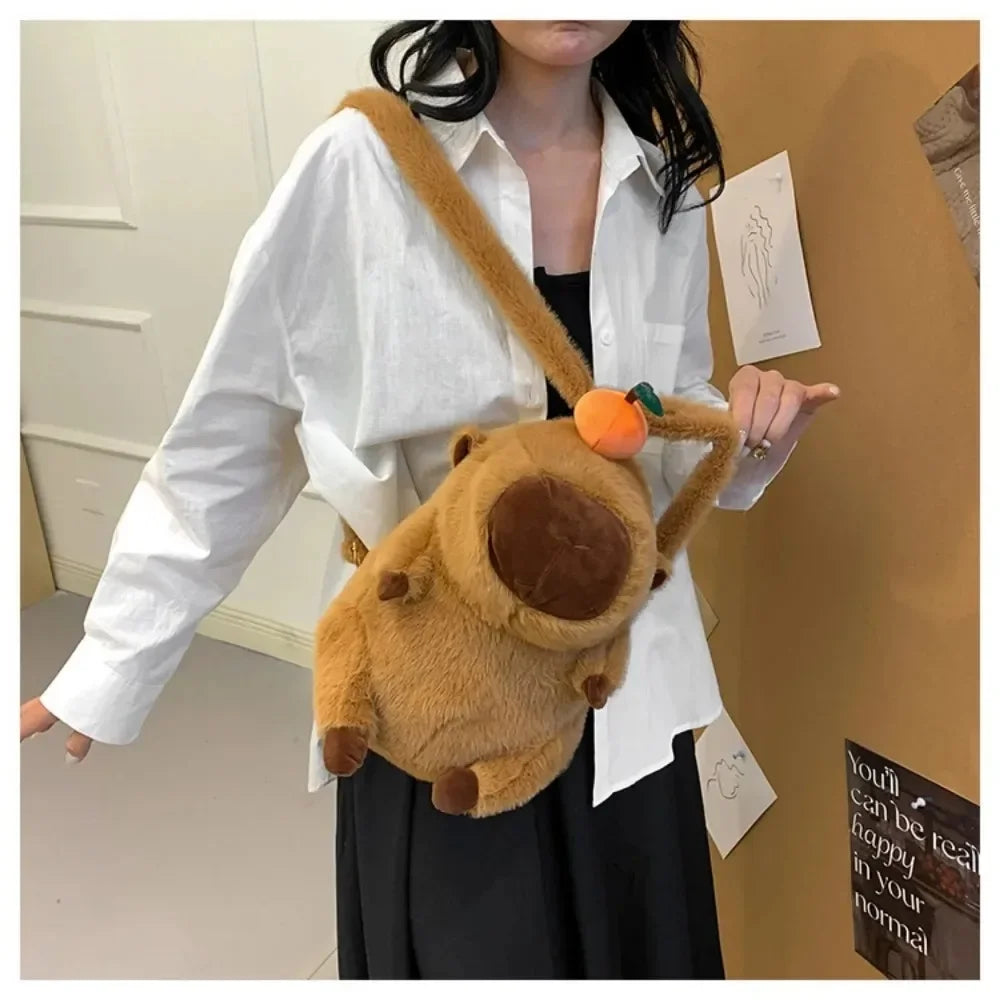 T16 - Capybara Plush Backpack Kawaii Fashion Plushie Doll