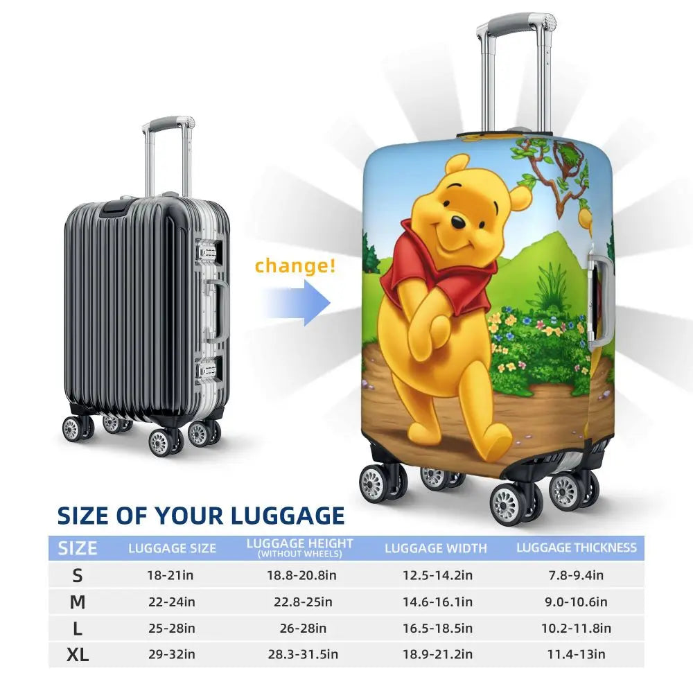 A111 - Custom Winnie The Pooh Luggage Cover Elastic