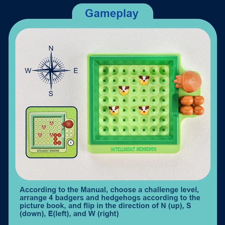 T07 - Children Logic Game Education Learning Toys Hedgehog Animals Puzzle
